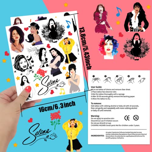Selena Ideiglenes Tetoválás 100 Selena Énekes Tetoválás Matricák Parti dekoráció Lányoknak, Gyerekeknek