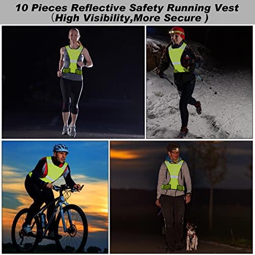 10 Db Fényvisszaverő futómű, Könnyű, Fényvisszaverő Mellény Séta Éjjel Magas Láthatósági Fényvisszaverő Futó Mellény Zsebében Állítható