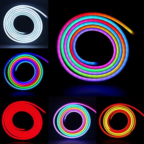 Boarda RGB LED Neon Fény,5V/12V 96 Led/M Flexibilis RGB LED Neon Kötelet, Világos Szalag,Vízálló, Multi színváltó LED Kötél Fény+Vezérlő