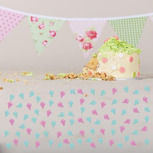 Készlet 100 fagylalt Konfetti, Rózsaszín Csillogó Édes Papír Scatter-a Nemek közötti Mutatják Party Konfetti, Ice-cream Smash