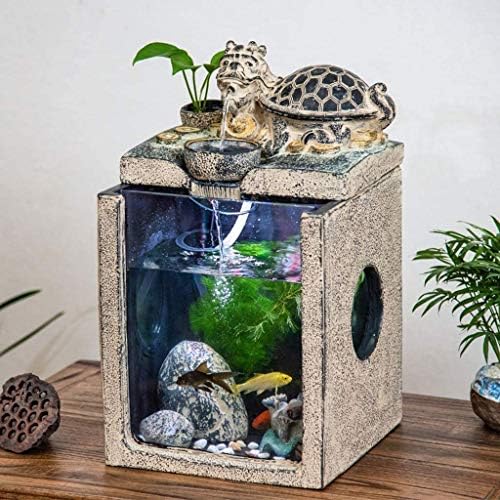 ZYZMH Fekvő Kis akvárium, Asztali Víz Dekoráció Office Mini Táj Nappali akvárium