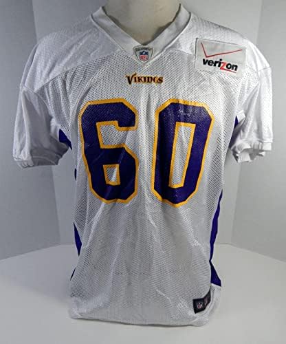 2012 Minnesota Vikings 60 Játék Kiadott Fehér Gyakorlat Jersey 56 DP20354 - Aláíratlan NFL Játék Használt Mezek