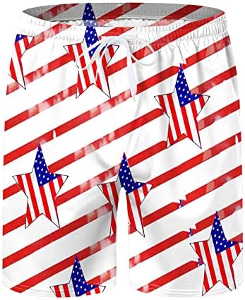 Július 4-Férfi Rövidnadrág, Alkalmi Nyári Beach Húzózsinórral Amerikai Zászló Nyomtatott Nyári Beach Nadrág Zsebében
