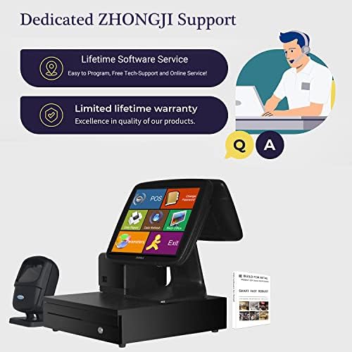 ZHONGJI Kiskereskedelmi Értékesítési Rendszer Touch POS pénztárgép a Szoftver,hőnyomtató,pénztárgép,Szkenner Opcionális SET02