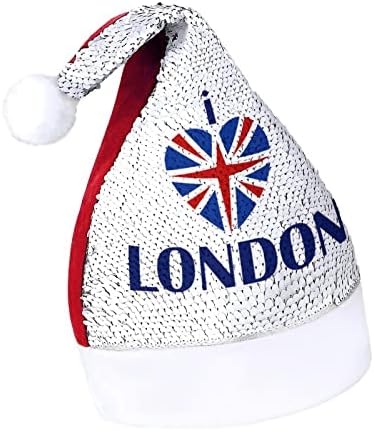 Imádom Londont Vicces Karácsonyi Kalap Sequin Mikulás Kalapok a Férfiak a Nők Karácsonyi Ünnepi Parti Dekoráció