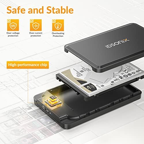 Merevlemez Ház, iDsonix 2.5 inches Külső merevlemezt, Burkolat 5Gbps USB 3.0 SATA III Eszköz-Ingyenes 7mm/9.5 mm 2.5 SSD HDD HASZNÁLATÁVAL,