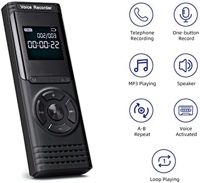 XIXIAN Hang Aktivált, Hangrögzítő,32 GB Digitális diktafon hangvezérelt Hangrögzítő Diktafon MP3 Lejátszó HD Felvétel 13 Folyamatos