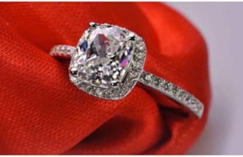 Tér Gyémánt Gyűrű a Nők S925 Gyűrű Cirkon Pár Négyzetméter Gyémánt Gyűrű Trendi Kecses Gyűrű Készlet (Ezüst, C)
