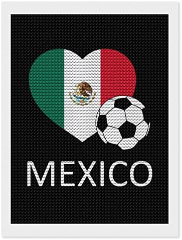 A szerelem Mexikói Futball Gyémánt Festmény Kép Készletek Kör Teljes Gyakorlat DIY Art Kézműves Haza Fali Dekoráció