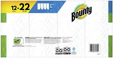 Bounty Válassza Ki-A-Méretű Kéztörlő, Fehér, 12 Super Tekercs = 22 Rendszeres Tekercs (Csomagolás Eltérőek Lehetnek)