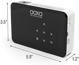 AAXA P300 Neo Mini LED Projektor, 2, 5 Óra Akkumulátor, Fedélzeti Média Lejátszó, HDMI/Mini VGA/USB/microSD Bemenet, 1080p Támogatás (Megújult)