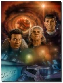 A Star Trek Litho/Plakát A star trek Kirk, Spock & Kán 13 x 17 cm
