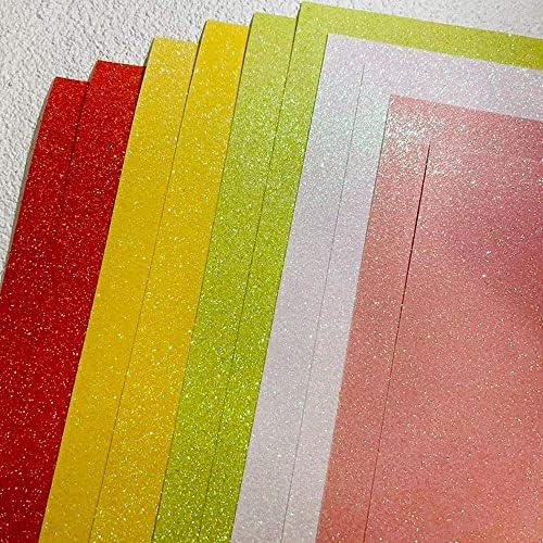 Huralona 10 Lap Csillogó Kártyaköteg Papír A4-es Csillogó Papír Prémium Fényes Szikra Kézműves Papír Kártya DIY Projekt Kézműves