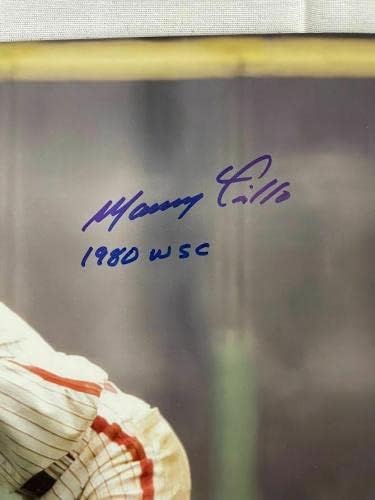 Manny Trillo aláírt dedikált írva 1980 WSC Phillies 11x14 fotó SZÖVETSÉG - Dedikált MLB Fotók