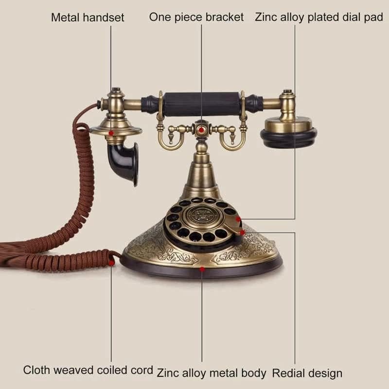 MJWDP Vintage Telefon Forgó Tárcsázási Vezetékes Régimódi Telefon Kézibeszélő Csengőhang Hangerejének Beállítása a Tanulmány Hálószoba