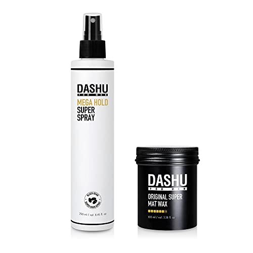 DASHU Fogd Mega Super Spray 8.45 fl oz & Eredeti Super Mat Viasz 3.5 oz - Easu, hogy Mosás, Extra Erős tartás, Természetes