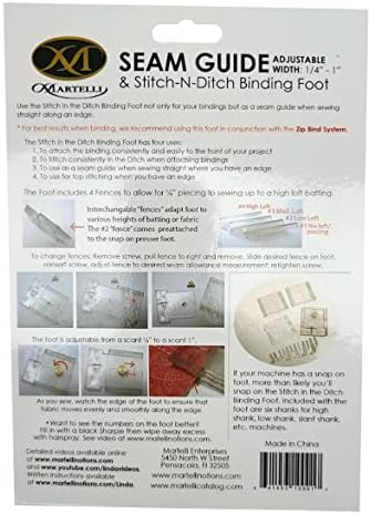 Martelli Stich-N-Árok Kötelező Rendszer – Stitch-A-Árok Varrás Útmutató 4 Kerítés – Állítható 1/4 1 Gépi Kötelező