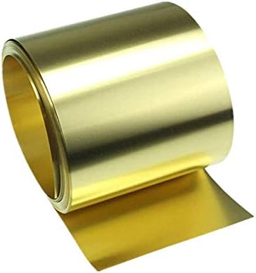 Zerobegin Sárgaréz Lemez Csík H62 Korrózióálló Gold Öv Tekercs Fólia Fémmegmunkálás,Nagy Tisztaságú Arany Film Réz Fólia,0.1mm10mm1000mm