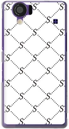 A második Bőr S Monogram Fehér x Fekete (Átlátszó), Design by ROTM/az AQUOS Phone 102SH/SoftBank SSH102-PCCL-202-Y354