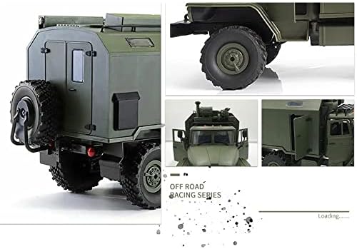 QIYHBVR RC Katonai Teherautó 6WD Újratölthető 2,4 GHz-es Távirányító Hadsereg Autó LED Fényszóró 1/16 RC Jármű katonai Teherautó