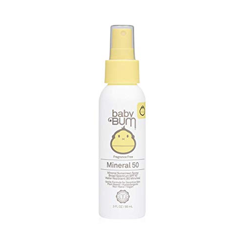 Nap Bum Bum Baby SPF 50 Fényvédő Spray | Ásványi UVA/UVB Arc, a Test Védelem az Érzékeny Bőr | Illatanyag-Mentes | Utazási Méret | 3 FL OZ