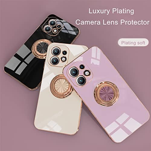 Qekaum Comaptible iPhone 13 Pro Esetében Állni, Gyűrű Birtokos Esetben a Nők, Lányok, Luxus, Csillogás Rose Gold Bevonat 360 Forgatás