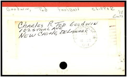 Tod Goodwin Aláírt Vágott Index Kártya 3x5 Dedikált 1935-36 Óriások 87325 - NFL-Vágott Aláírás