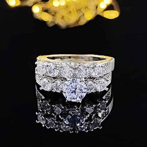 Yistu Gyűrűk Női Ezüst Ígéret Gyűrű Finom Design Kreatív Kivájt Gyémánt Eljegyzési Gyűrű Készlet Fény Luxus Minőségű Gyűrű (Ezüst,