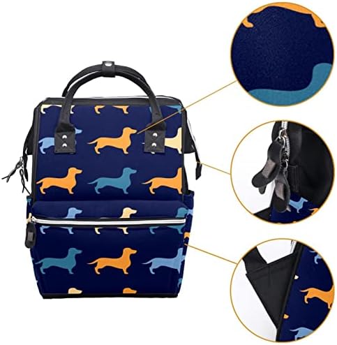 GUEROTKR Utazási Hátizsák, Pelenka táska, Hátizsák Táskában, színes varrat nélküli állat-kutya-kék mintás
