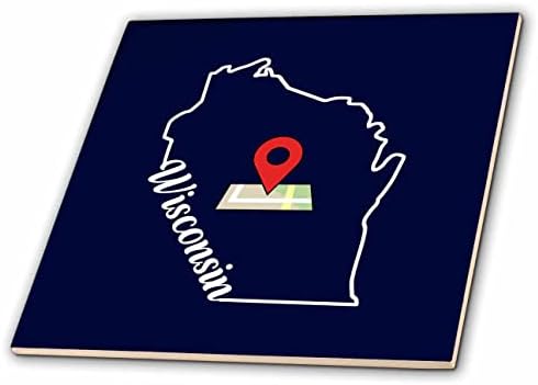 3dRose Látogató Wisconsin Itt Állami Vázlat Utazási Marker - Csempe (ct-363736-7)