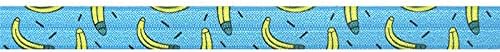 2 5 10 Yard 5/8 15Mm Banán Nyomtatás Foldover Rugalmas Spandex Szatén Band Szalag Haj Nyakkendő Fejpánt Ruha Varrás Trim 2 Méter
