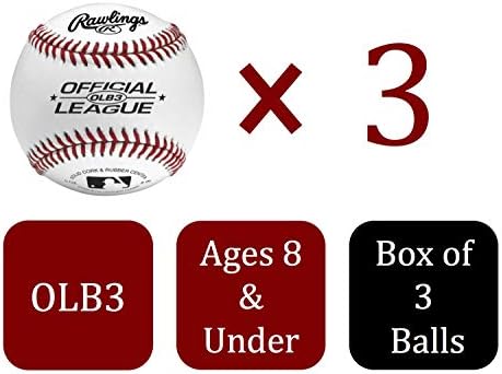 Rawlings | Hivatalos Liga Szabadidős Használatra Gyakorlat Baseball | OLB3 | Ifjúsági/8U | 3 Szám