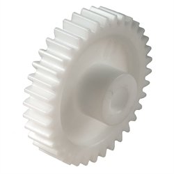 Spur gear készült acetal gyanta, die-cast hub modul 1.25 64 fogak fogak szélessége 10mm külső átmérő 82.5 mm