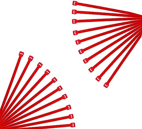 Juvielich Kábel karperecet 3.94 Inch x 0,1 Hüvelyk(L x W) Egyéni-Zár Nylon Nyakkendő Pakolások Kültéri Használatra Piros 500pcs