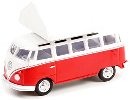 1964 Samba Busz a Piros-Fehér Tábor ' otel Tetőtéri Alvó Sátrat A Nagy Szabadban Sorozat 1 1/64 Fröccsöntött Modell Autó