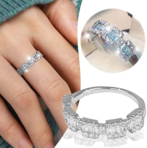 Egyszerű Gyűrűk Ezüst Esküvői Gyűrű Női Ezüst Lánc Üreges Strasszos Gyűrű Geometriai Alakú Strasszos Gyűrű Ezüst Vonalak Kanyargós
