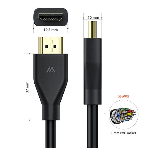 4K-HDMI Kábel 2.0(6,5 LÁB, 2 Csomag), Nagy Sebességű, hogy Egy Férfi Egy Férfi 18Gbps HDMI Kábel Ethernet – 4K UHD 2160P HD 1080P 3D –