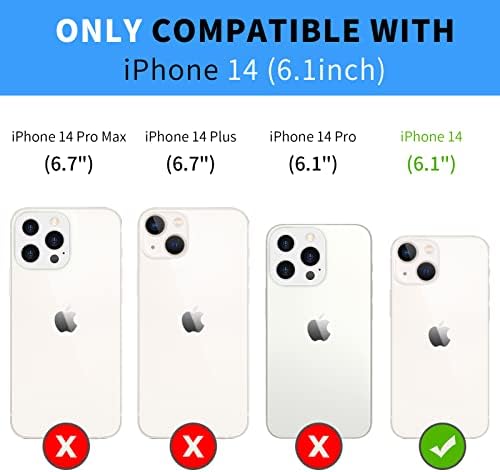 WWW tok iPhone 14 Tárca Esetben, 5G, Támogatja a MagSafe Töltő,PU Bőr Tok a Telefon Fedél [Kártyahely] [Ütésálló TPU Belső Ügy],Kompatibilis