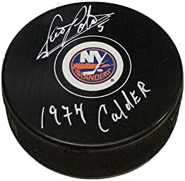 DENIS POTVIN Aláírt New York Islanders Puck - 1974 Calder - Dedikált NHL Korong