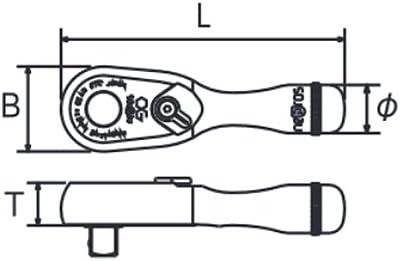 Kiotói Eszköz (KTC) Nepros NBR390S 3/8 Hüvelyk (9.5 mm) Rövid Racsni