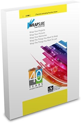 USI WrapSure Termikus (Forró) Lamináló Tasak/Lap, Legal Méretű, 5 Mil Vastag, 9 x 14.5 Cm, Világos, Fényes, 100-Pack