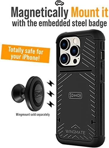 Állítsunk Wingmate iPhone 14 Pro (Fekete) Csomagban Wingmount Mágneses Autós tartó