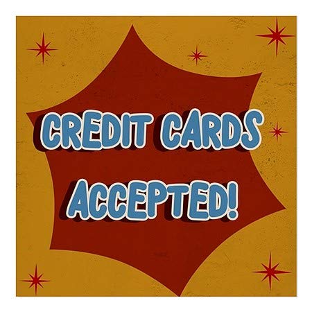 CGSignLab | Elfogadott hitelkártyák -Nosztalgia Burst Ablak Ragaszkodnak | 12x12