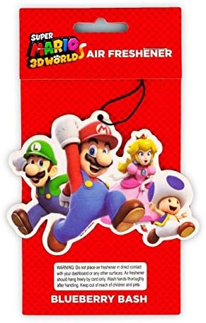 Super Mario Csoport Légfrissítő | Engedéllyel Rendelkező Nintendo Kiegészítők | Tökéletes Kiegészítő Autó, Lakás, Iroda | Áfonyás Illat