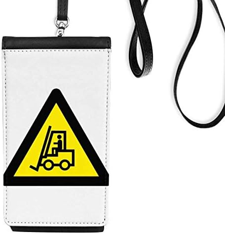 DIYthinker Figyelmeztető Jelzés Sárga Fekete Targoncák Háromszög Phone Wallet Pénztárca Lóg Mobil Tok Fekete Zseb