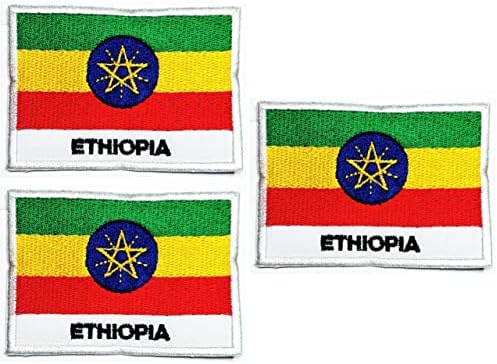 Etiópia Jelző Be Van Állítva. Foltok Katonai Ország Nemzeti Lobogó Etiópia Hímzett Vas A Patch Matricák DIY Dekoráció Javítás
