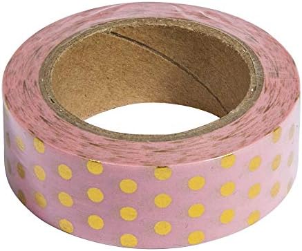 Rayher Washi Tape Set pink/arany fólia, 15 mm-es, 3 tervez, minden 10m, doboz, 30m