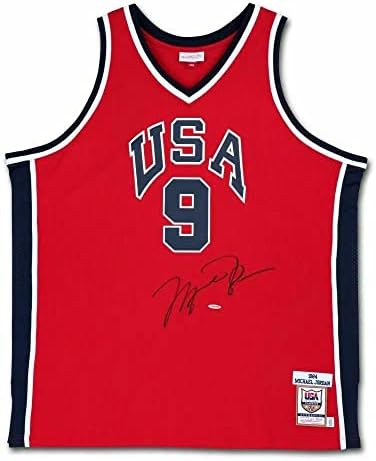 Michael Jordan Aláírt Dedikált Mitchell & Ness Jersey 1984 Csapat USA Piros uda vagy - Dedikált NBA Mezek