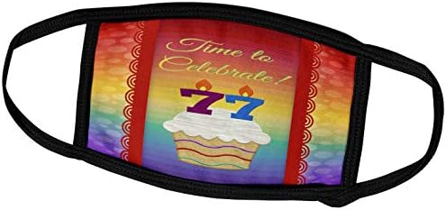 3dRose Beverly Turner Szülinapi Meghívó Tervezés - Cupcake, Gyertyák Száma, Ideje, Ünnepelni 77 Éves Meghívó - Álarcok (fm_244777_1)