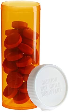 50-Pack Orvostudomány Gyógyszeres doboz Üres a Kupakok gyógyszeres Üvegeket Gyógyszert, 6-Dram Műanyag Üveg Tartály, Fehér Sapka, Narancs